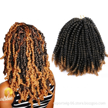 8 Inch Spring Twist Synthetic Braids Wholesale Price Solid color Braiding hair New Passion Twist Synthetic Crochet Braid Hair